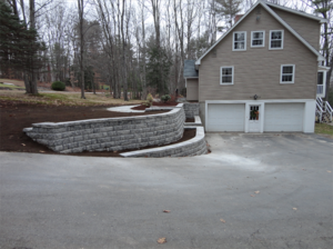 Retaining walls for a Bow New Hampshire Driveway