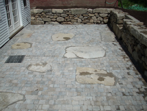 Rustic NH patio desined and installed by contractor DeJohn Landscaping