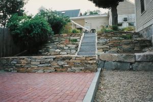 Stone retaining walls in Concord New Hampshire