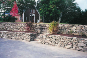 Stone walls with steps in Concord NH