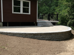 Diamond Block Wall and Patio by DeJohn Landscaping